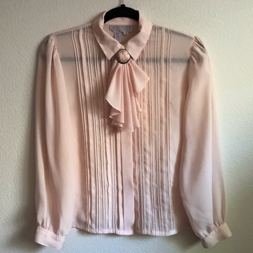 LAURA & JANE PETITES || VINTAGE PASTEL PINK BLOUSE✨